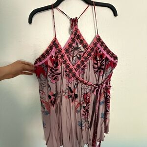 Free People Pink Floral Tunic Top